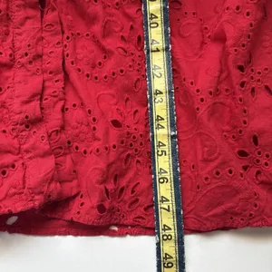 Zara Women eyelet embroidered dress Red 8420/916 Size XS x-small thumbnail 8