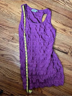 Weekday Purple Mini Dress Ruched M thumbnail 4