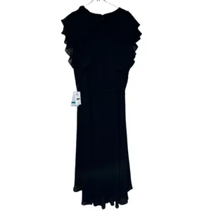 Maison Womens Dress Tara Lined Flutter Sleeve V-Neck Romantic Maxi Black 16 NWT thumbnail 10