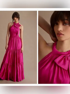 Mac Duggal High-Neck Satin Formal Dress thumbnail 2