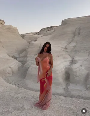 Zara Elegant Pink and Orange Maxi Dress scarf evening party wedding thumbnail 3