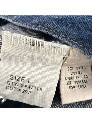 Natural Origins Sz LP Lyocell Blue Jean Denim Button Up Trucker Jacket USA Made thumbnail 11