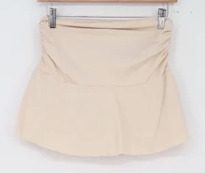 SHEIN Swim Skort Womens S Ruched High Waist Flared Beige Built-in Shorts Good thumbnail 1