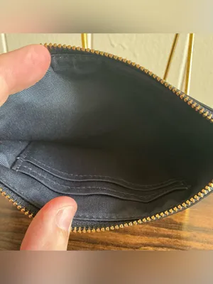 A Nice Coach Corner Zip Wristlet Signature Perforated Leather Midnight Navy Blue thumbnail 5
