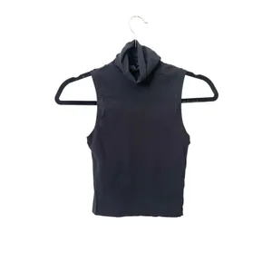 HELSA Jersey Cropped Turtleneck Top‎ Black X-Small thumbnail 2