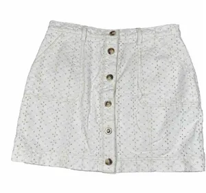 Anthropologie‎ MinkPink Saskia Eyelet Cotton Mini Skirt Size XL Cream thumbnail 1