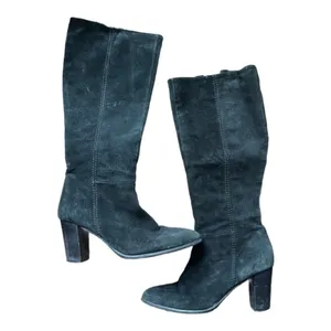 Lavorazione Antigiana Black Italian Suede Leather Heeled Tall Boots Size 9 thumbnail 4