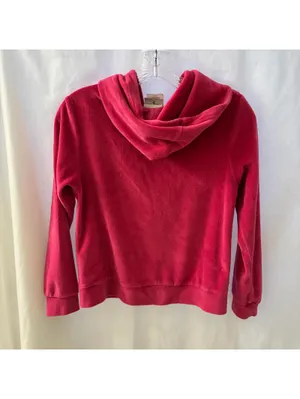 Hello Kitty Sz XS Hot Pink Rhinestone Soft Velour Fill Zip Hooded Jacket thumbnail 4