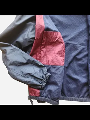 Port Authority Navy Bomber Jacket with Burgundy Collar thumbnail 4
