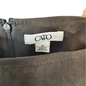 Cato Skirt Womens Size 14 Brown A-Line Midi Flared Side Zip Casual thumbnail 3