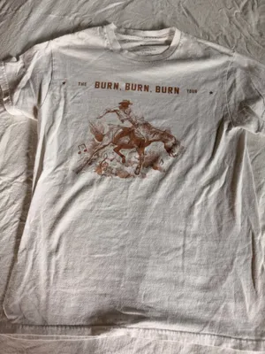 Official Zach Bryan Burn Burn Burn Tour 2023 Concert T-Shirt Size Small thumbnail 1
