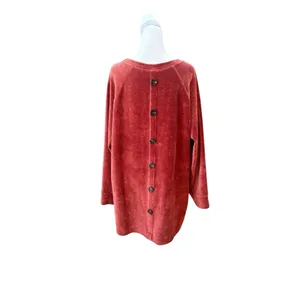 Soft Surroundings Caroline Corduroy Rust Orange Long Sleeve Top Womens Size 1X thumbnail 3