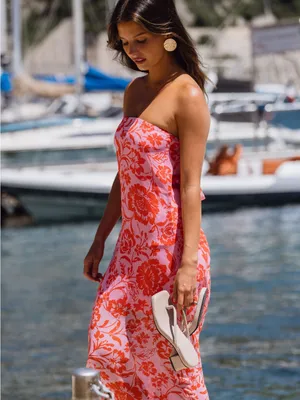 NWT 12TH TRIBE Mon Cherie Floral Strapless Maxi Dress thumbnail 4