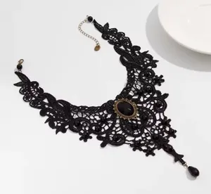 Fashion New Vintage Gem Black Lace Bead Necklace Gothic Steampunk Style Stonego thumbnail 1