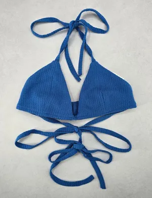 Blue Triangle Sports Active Tie Halter Beach Bikini Bralette Swim Top S‎ Small thumbnail 1