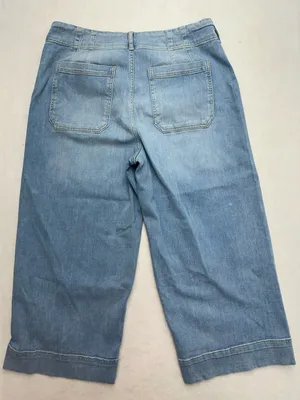 Maeve Anthropologie Jeans 16W Colette Wide Leg Cropped Light Wash Demin thumbnail 4