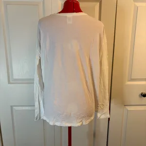 Victoria's Secret Pink White Long Sleeve Sleep Tee size M thumbnail 2
