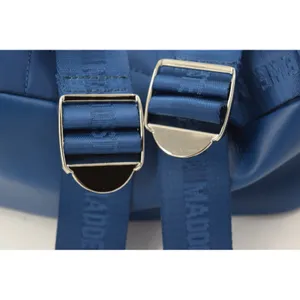 Steve Madden Royal Blue Quilted Nylon‎ Mini Backpack Logo Straps Silver Hardware thumbnail 7