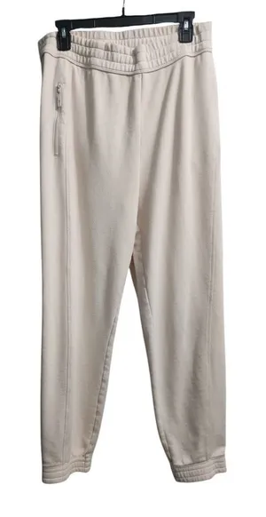 Fabletics Cream Cotton Blend Jogger Pants‎ with Zip Pocket Athleisure Comfort XL thumbnail 1