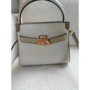 Tory Burch Petite Lee Radziwill Double Suede Leather Crossbody Bag Cream Women thumbnail 4