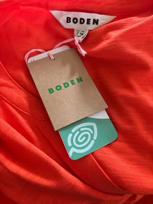 Boden Chloe Notch Jersey Midi Dress Sz 10 Dk Orange Sleeveless Date Night thumbnail 9