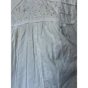 Vintage Maxi Dress 90s Iridescent Embroidered Cottagecore Whimsical Fairy Grunge thumbnail 7