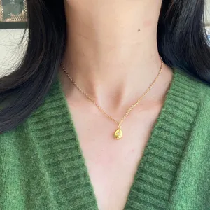 Handmade gold tone stainless oval beam necklace🌟 thumbnail 6