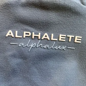 Alphalete Sports Bra XS Blue Alphalux Padded Racerback High Neck Gym Workout thumbnail 3