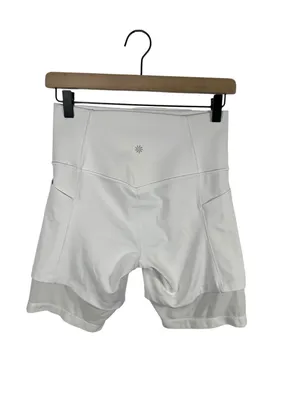 Athleta Mesh Me Up 8” Bike Shorts‎ White High Rise Mesh Hem Women’s Small thumbnail 4