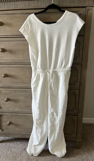 White Drawstring Jumpsuit thumbnail 5