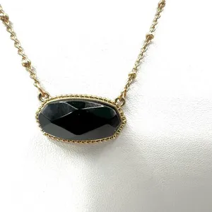 Black and gold tone pendant necklace thumbnail 11