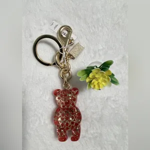 Coach Resin Gummy Bear Bag Charm Gold/Wine CK062 Keychain thumbnail 5