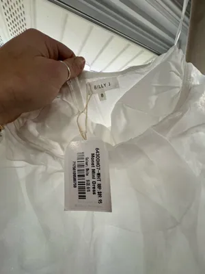 Billy J white ruffle mini dress, size S (8 AU) thumbnail 2