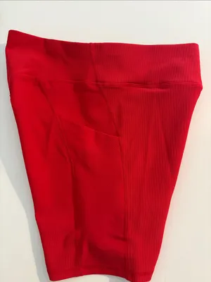 Women’s Active biker Shorts High-Waist Red v waist XL new thumbnail 3