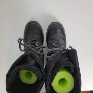 Coach Shaine Boots 5.5 Womens Black Leather Lace Up Round Toe Signature Logo thumbnail 7