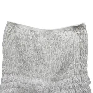 VTG 80s Women Cottage Coquette Bloomers L White Smocked‎ Lace Retro Ruffle Fairy thumbnail 2
