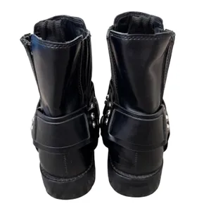 Marc Fisher LTD Black Leather Harness Square Toe Ankle Biker Boots Size 6 thumbnail 4