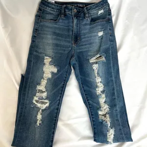 American Eagle Distressed, Hi-Rise Skinny Jeans thumbnail 1