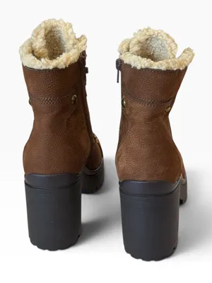 JEFFREY CAMPBELL Scaveng Sh Leather Boot Faux Shearling Lining Brown 8.5 thumbnail 7