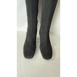 La Canadienne Black Suede Tall Knee High Heeled Boots Women's Size 6 M thumbnail 9