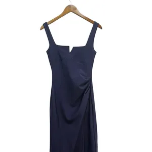 Showpo. Thelma Square Neck Bodycon Maxi Dress in Navy size 2 NWT thumbnail 5