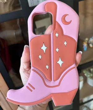 Amazon iPhone 14 Pro Max Phone Case 3D Cowboy boots Orange Pink Cowgirl Boot western thumbnail 2