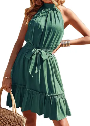 BTBFM Women’s Large Green Halter Top Dress thumbnail 1