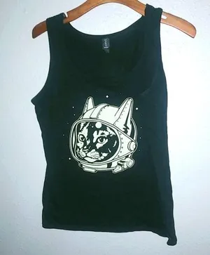 Anvil L Cosmic Kitty Star Traveler Tank Top thumbnail 1