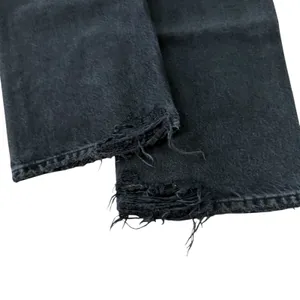AGOLDE Riley Straight Crop Jeans Black Ripped thumbnail 7