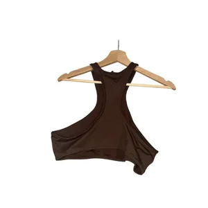 Skims Swim Racerback Bikini Top Womens Sz 2X Brown Nylon Stretch High Neck Swim thumbnail 2