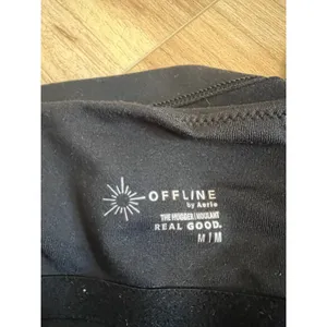 Aerie Offline‎ Wm Med The Hugger Black Athleisure Top Workout Sport Preppy thumbnail 4