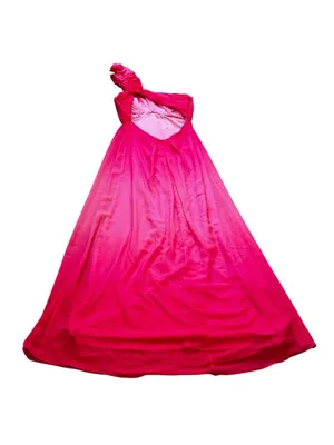 Vintage Cache One Shoulder Maxi Dress Pink Ombre Party Prom Event Fairycore thumbnail 8
