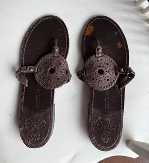 Jack Rogers Brown Leather Sandals with Circular Design thumbnail 1