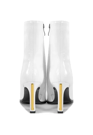 Women's Snakeskin Print Ankle Boots, High Heel Pointed Toe Block Heel Side Zipper Dressy Boots, Eel Pattern Faux Leather Boot for Offic thumbnail 4